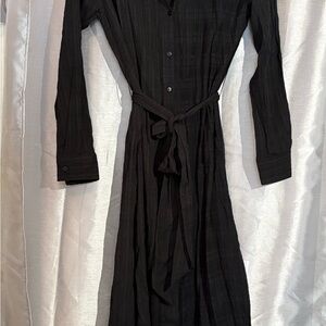 Black Long Sleeve Buttoned Tie Front Dress by Miss Selfridge size 2